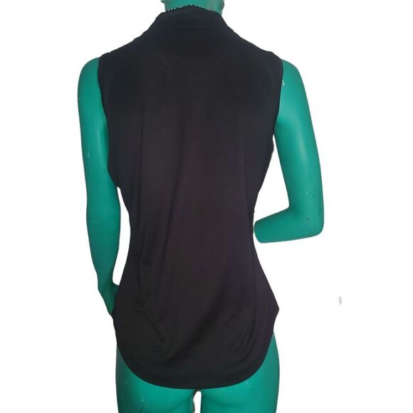 Greg Norman Sleeveless Polo Shirts Size PS Black With Zebra Trim - Picture 2 of 3